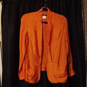 Silence + Noise Orange Lightweight Open Cardigan
